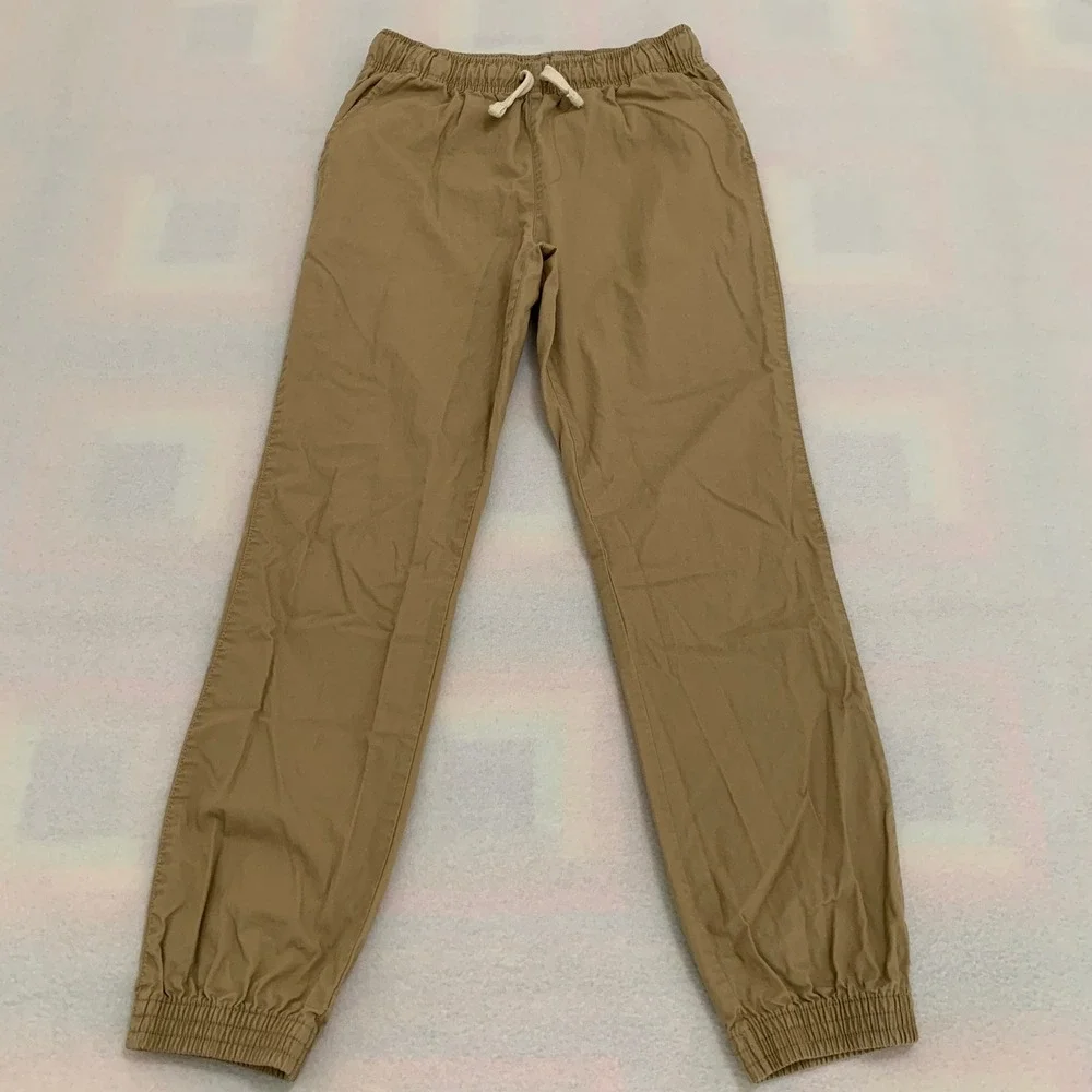 The Children's Place Jogger Pants BIG BOY Size 14 Khaki Tan Pull On Adjustable